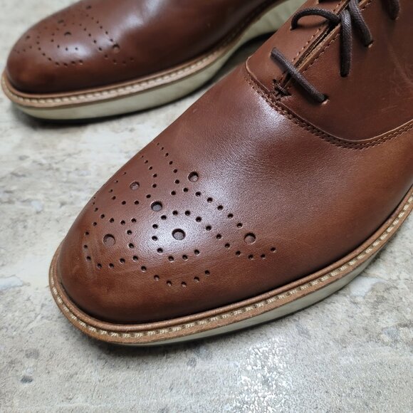 Ecco Men's St 1 Hybrid Oxford Wing Shoe Cognac Leather Dress Shoe Brown Casual - Picture 5 of 8